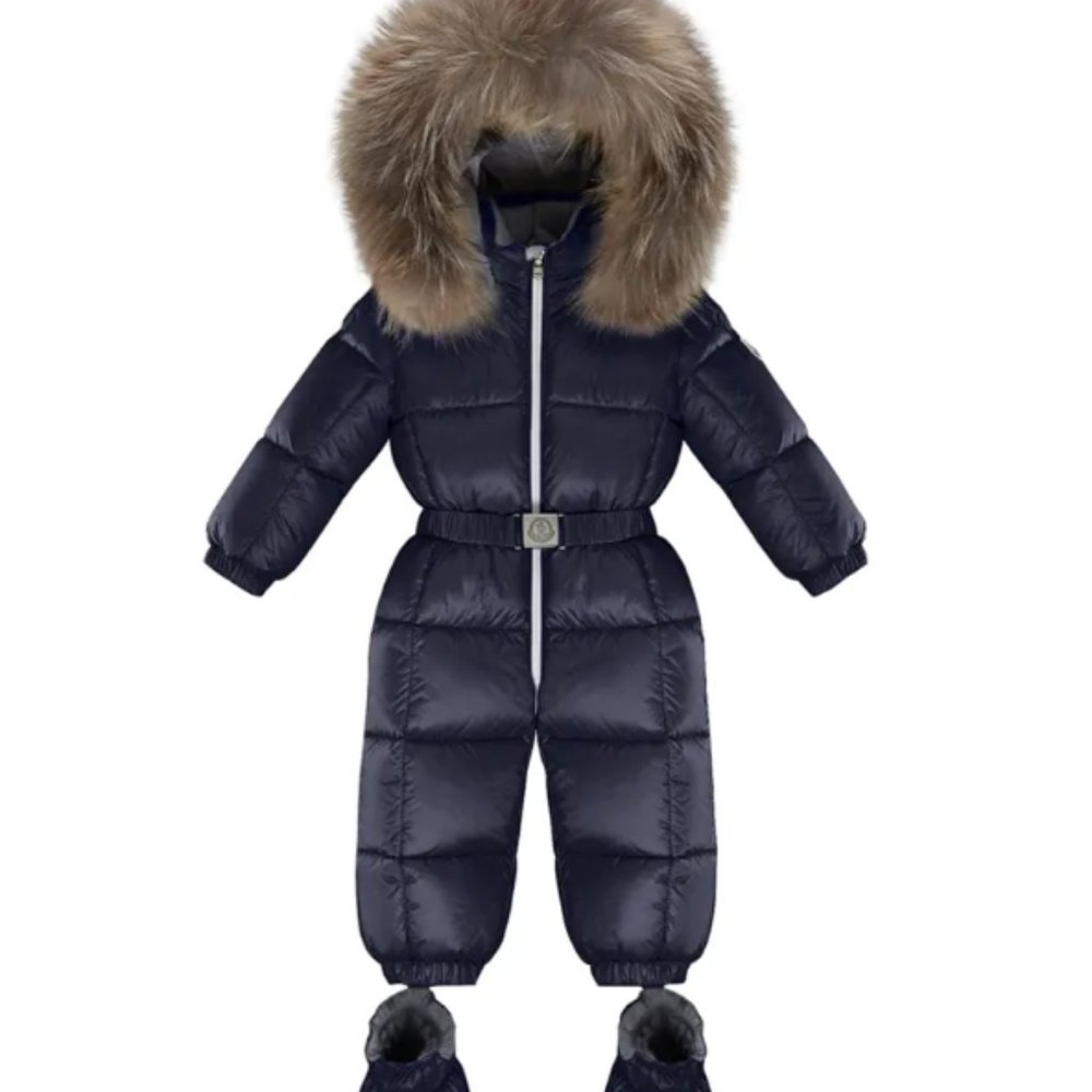 Moncler Jacket jean fur trim hooded snowsuit Toddler Infant 9-12